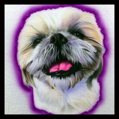 Airbrush T-shirt - Pet Portrait - Pet Name - You Choose Color of Name
