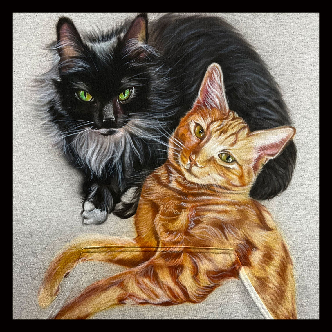 Airbrush T-shirt - Two Pets Portrait