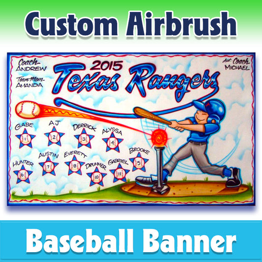 Airbrush Baseball Banner - Rangers -1003