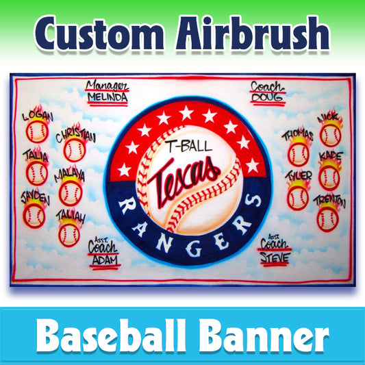 Airbrush Baseball Banner - Rangers -1005