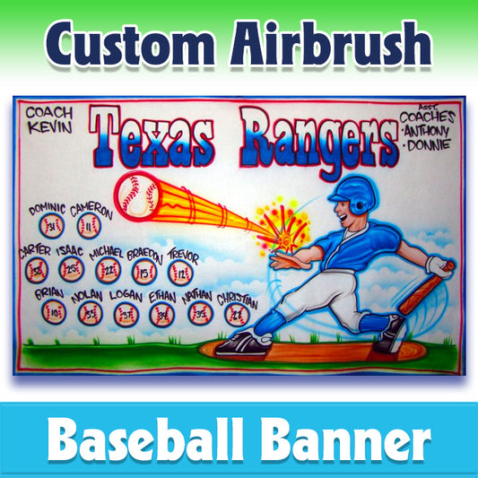 Airbrush Baseball Banner - Rangers -1006