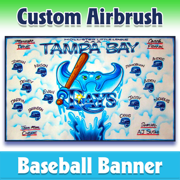 Airbrush Baseball Banner - Rays -1001