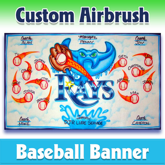 Airbrush Baseball Banner - Rays -1002