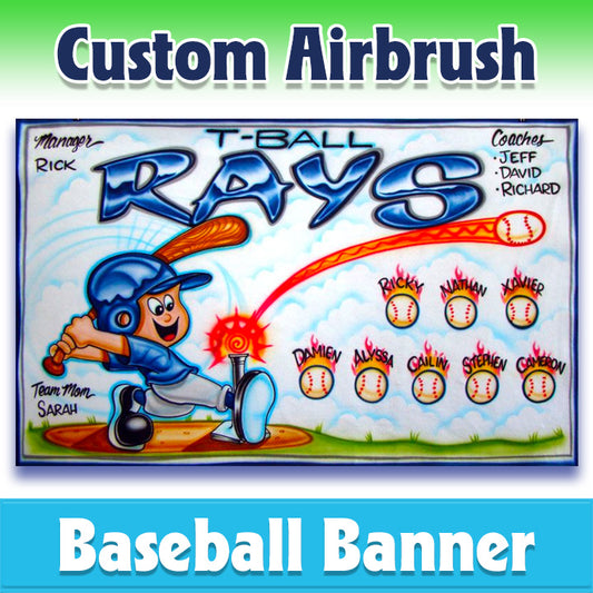 Airbrush Baseball Banner - Rays -1007