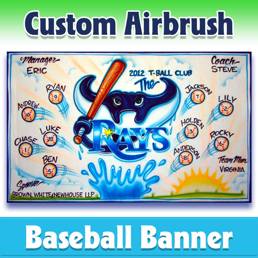Airbrush Baseball Banner - Rays -1008