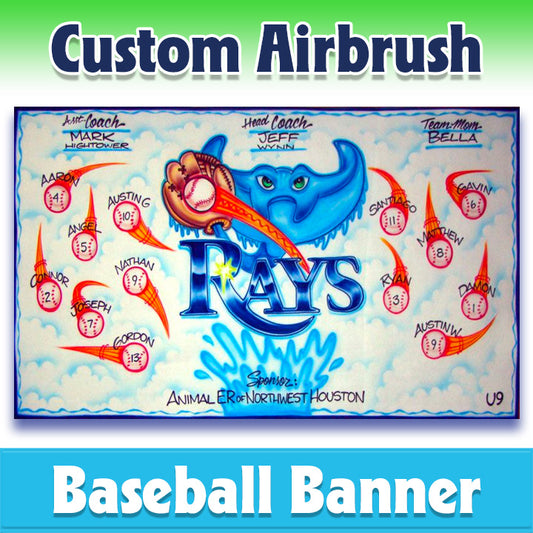Airbrush Baseball Banner - Rays -1009