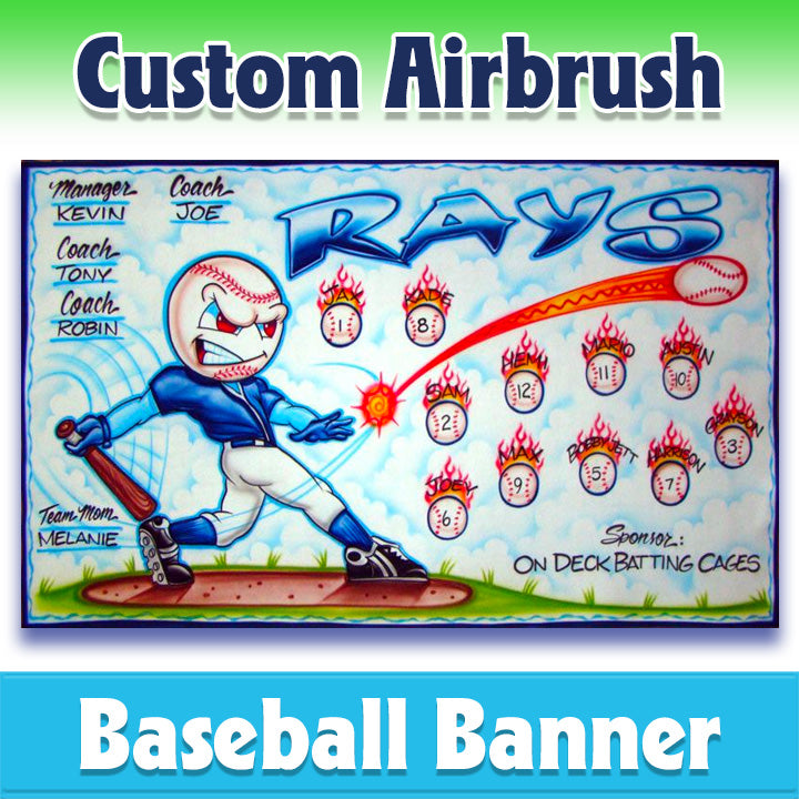 Airbrush Baseball Banner - Rays -1011