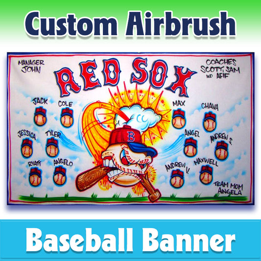 Airbrush Baseball Banner - Red Sox -1013