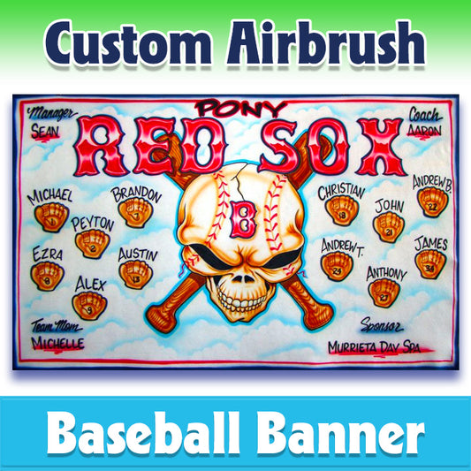 Airbrush Baseball Banner - Red Sox -1016