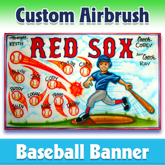 Airbrush Baseball Banner - Red Sox -1017