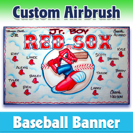 Airbrush Baseball Banner - Red Sox -1019