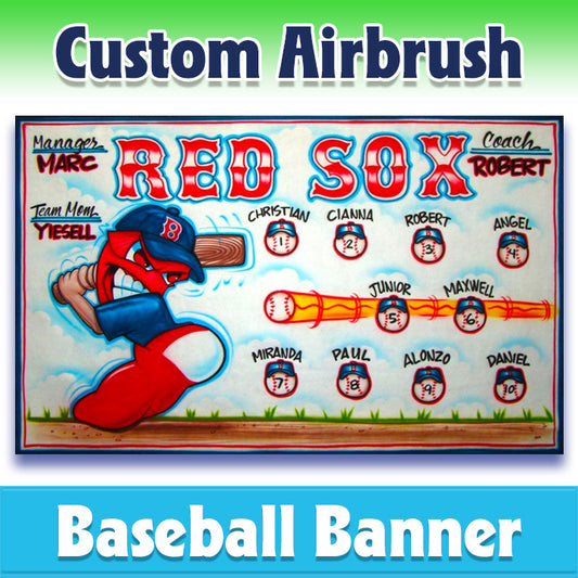 Airbrush Baseball Banner - Red Sox -1020