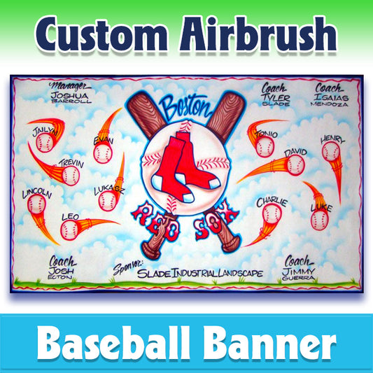 Airbrush Baseball Banner - Red Sox -1021