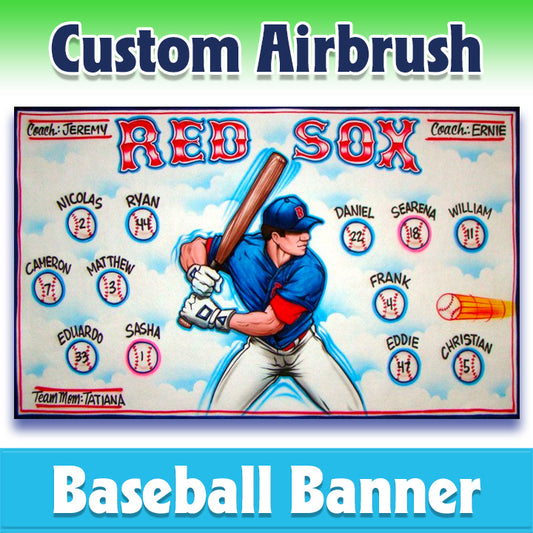 Airbrush Baseball Banner - Red Sox -1022