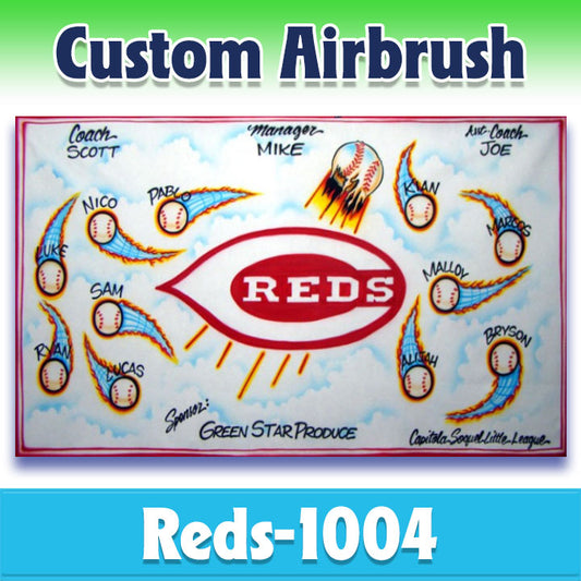 Airbrush Baseball Banner - Reds -1004