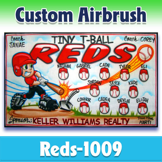 Airbrush Baseball Banner - Reds -1009