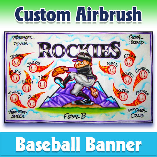 Airbrush Baseball Banner - Rockies -1001