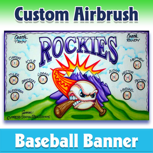 Airbrush Baseball Banner - Rockies -1002