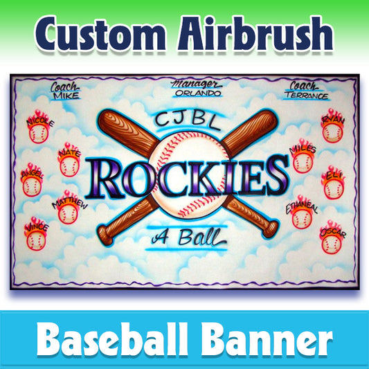 Airbrush Baseball Banner - Rockies -1003