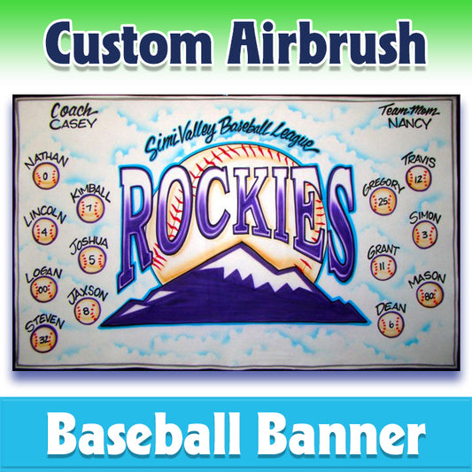 Airbrush Baseball Banner - Rockies -1005