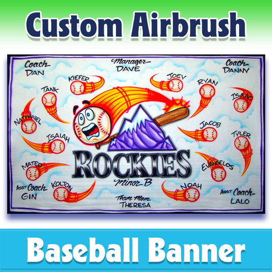 Airbrush Baseball Banner - Rockies -1006
