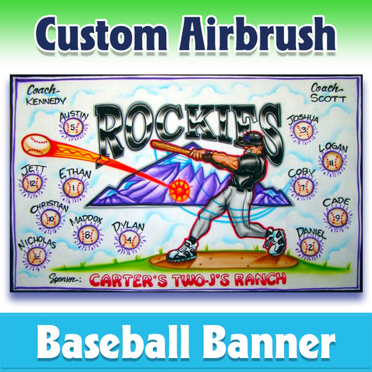 Airbrush Baseball Banner - Rockies -1007