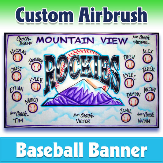 Airbrush Baseball Banner - Rockies -1008