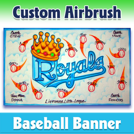 Airbrush Baseball Banner - Royals -1002
