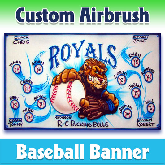 Airbrush Baseball Banner - Royals -1003