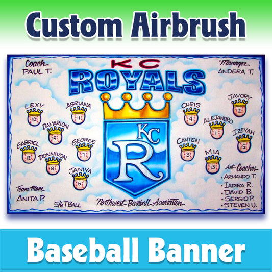 Airbrush Baseball Banner - Royals -1004