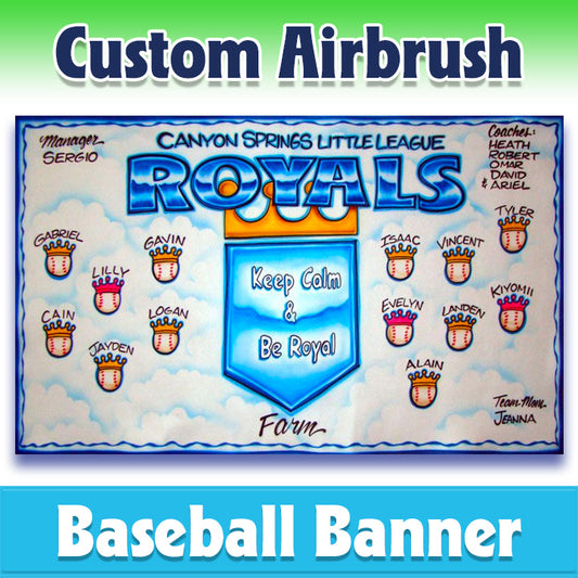 Airbrush Baseball Banner - Royals -1005