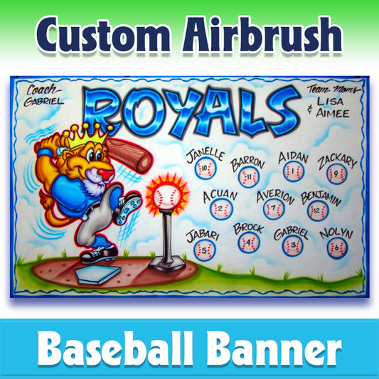 Airbrush Baseball Banner - Royals -1008