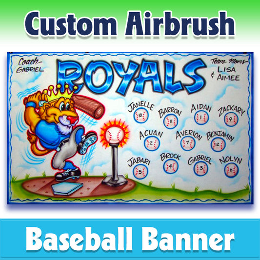 Airbrush Baseball Banner - Royals -1008