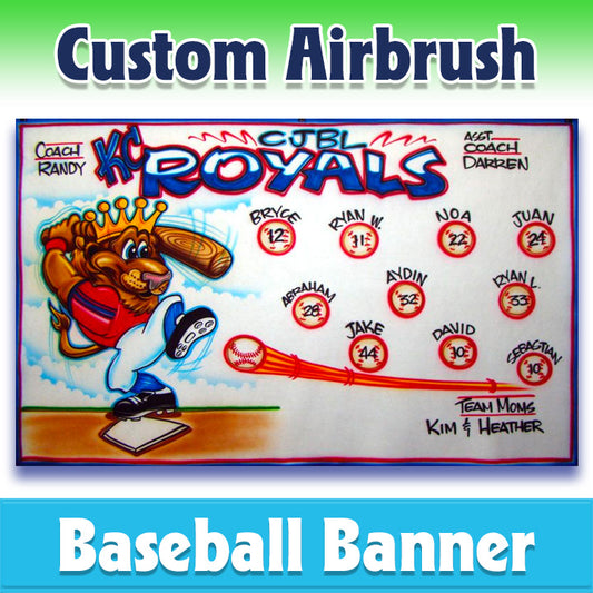 Airbrush Baseball Banner - Royals -1009