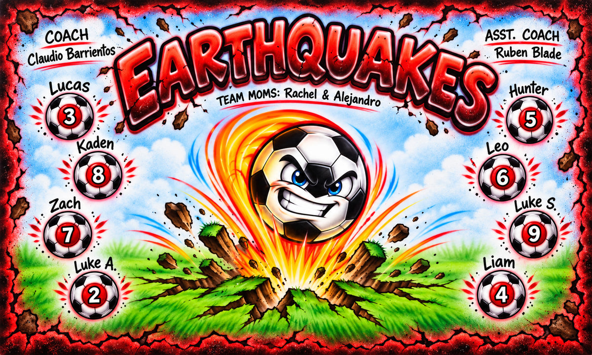 Earthquakes Custom Soccer Team Banner – AirePrintz