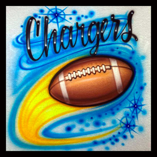 Airbrush  T-shirt - Football - Chargers - You Choose Wording