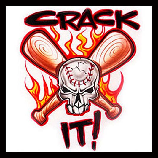 Airbrush  T-shirt - Crack It! - Baseball - Softball - Your Word/Name