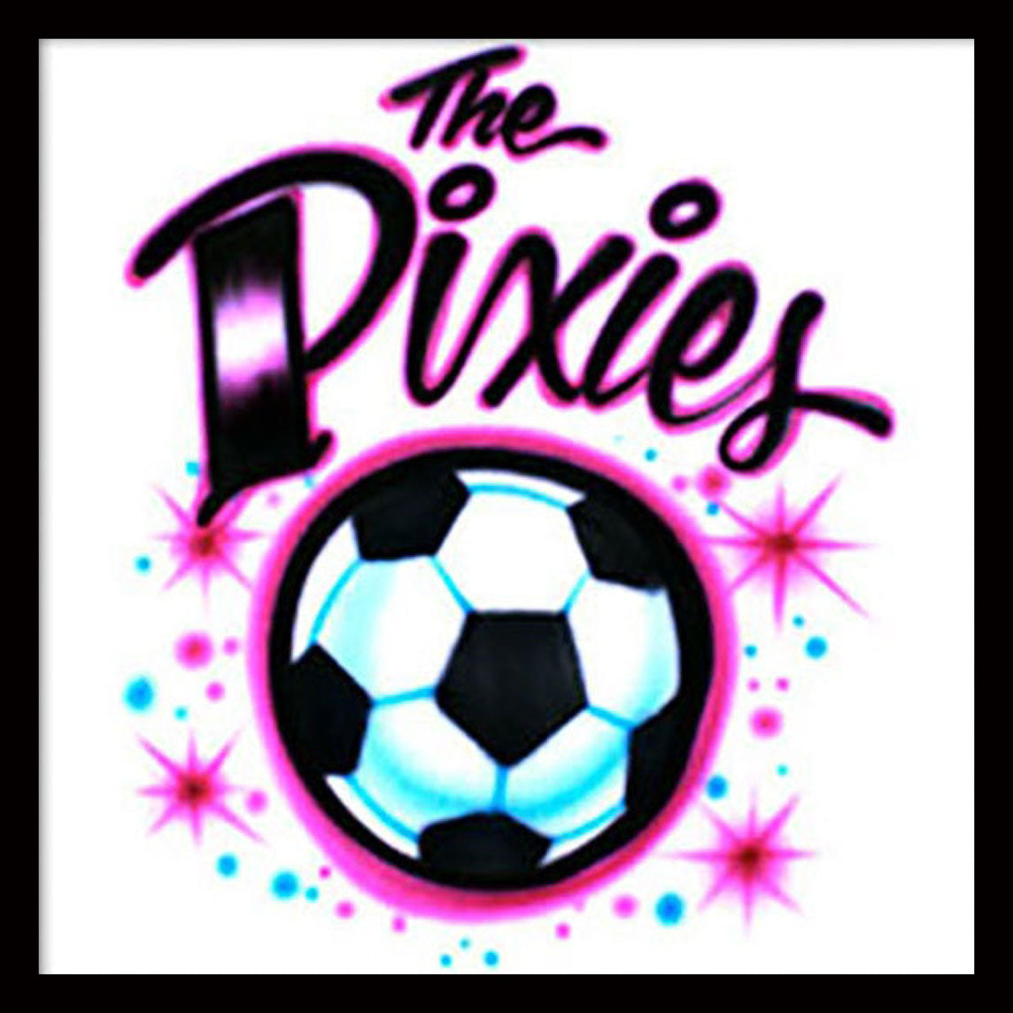 Airbrush T-shirt * Soccer Pixies * Your Name