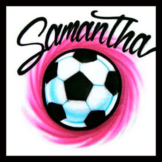 Airbrush T-Shirt * Soccer Ball * Your Name