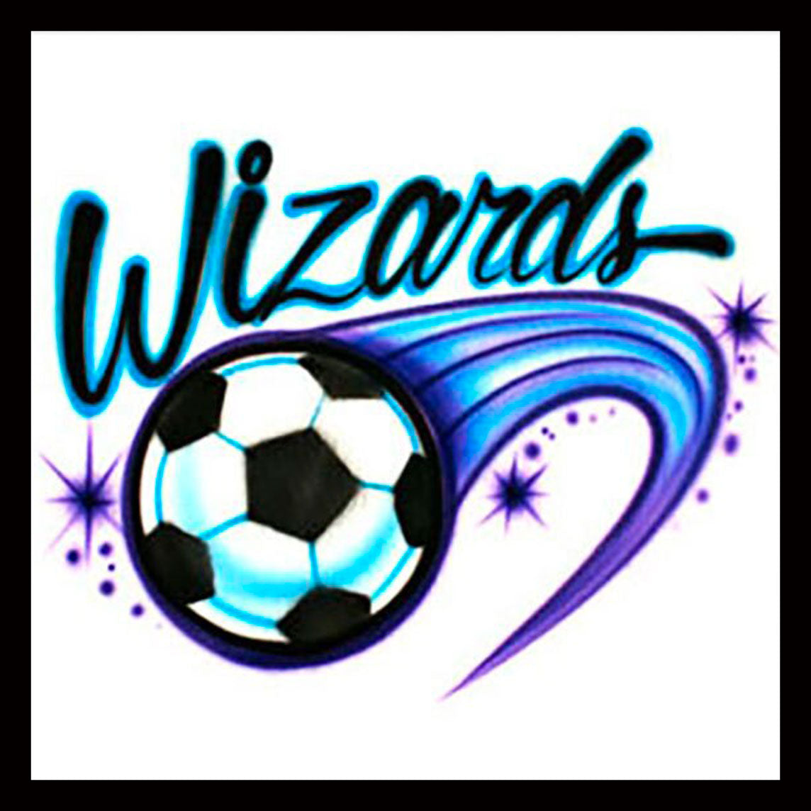 Airbrush T-shirt - Wizards - Soccer - Airbrushed T-Shirt - Name - Personalized Gift - Custom Gift