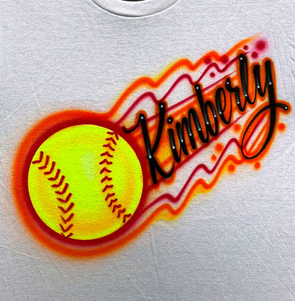 Airbrush T-shirt * Softball * Baseball * Your Name/Word * Your Colors