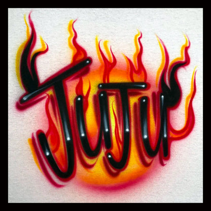 Airbrush T-shirt * Flame * Your Word * Your Colors * favorite player