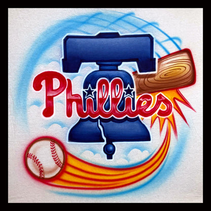 Airbrush T-shirt * Phillies * Baseball * bat hiy