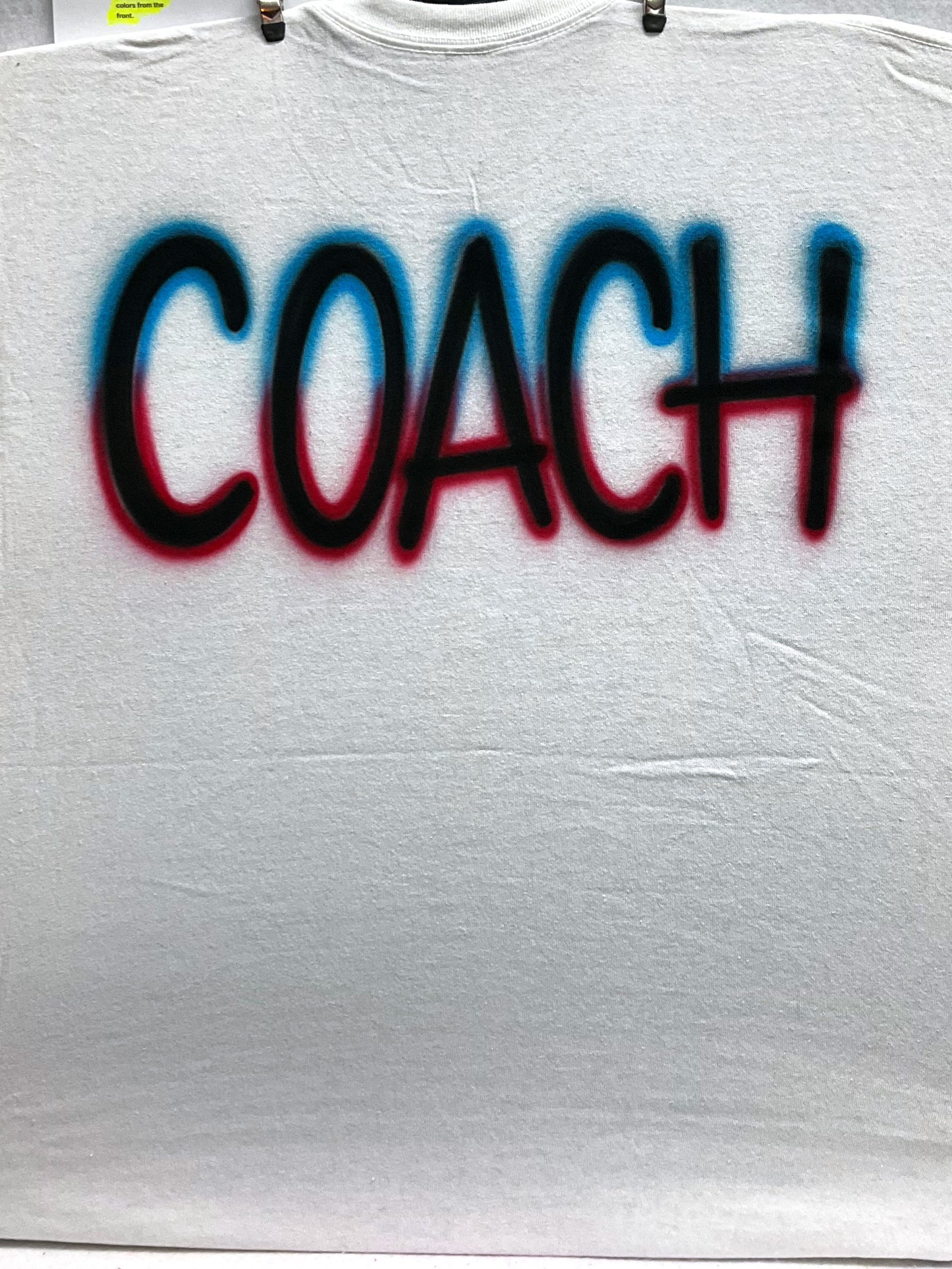 Coach airbrushed t-shirt with bold letters - Your word