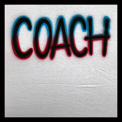 Coach airbrushed t-shirt with bold letters - Your word