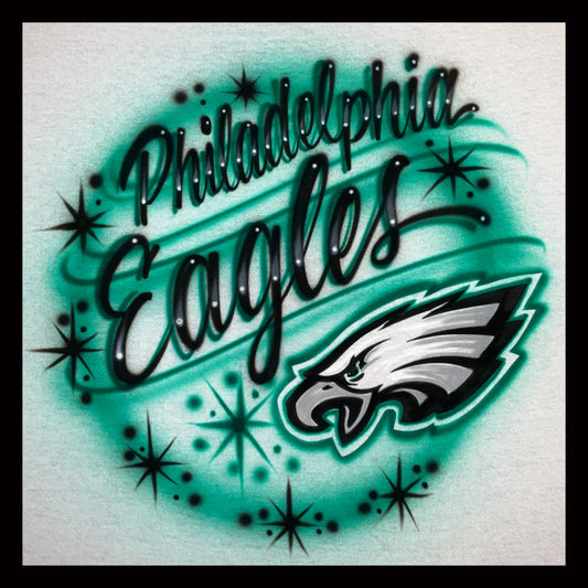 Philadelphia Eagles airbrushed football T-shirt