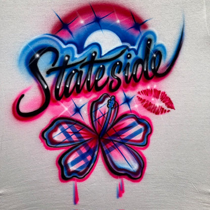 Stateside Plaid Flower & Lips Airbrush Shirt