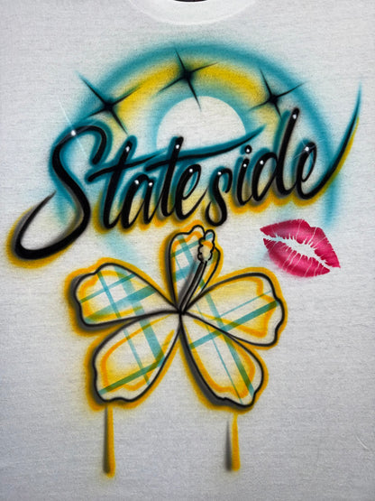 Stateside Plaid Flower & Lips Airbrush Shirt