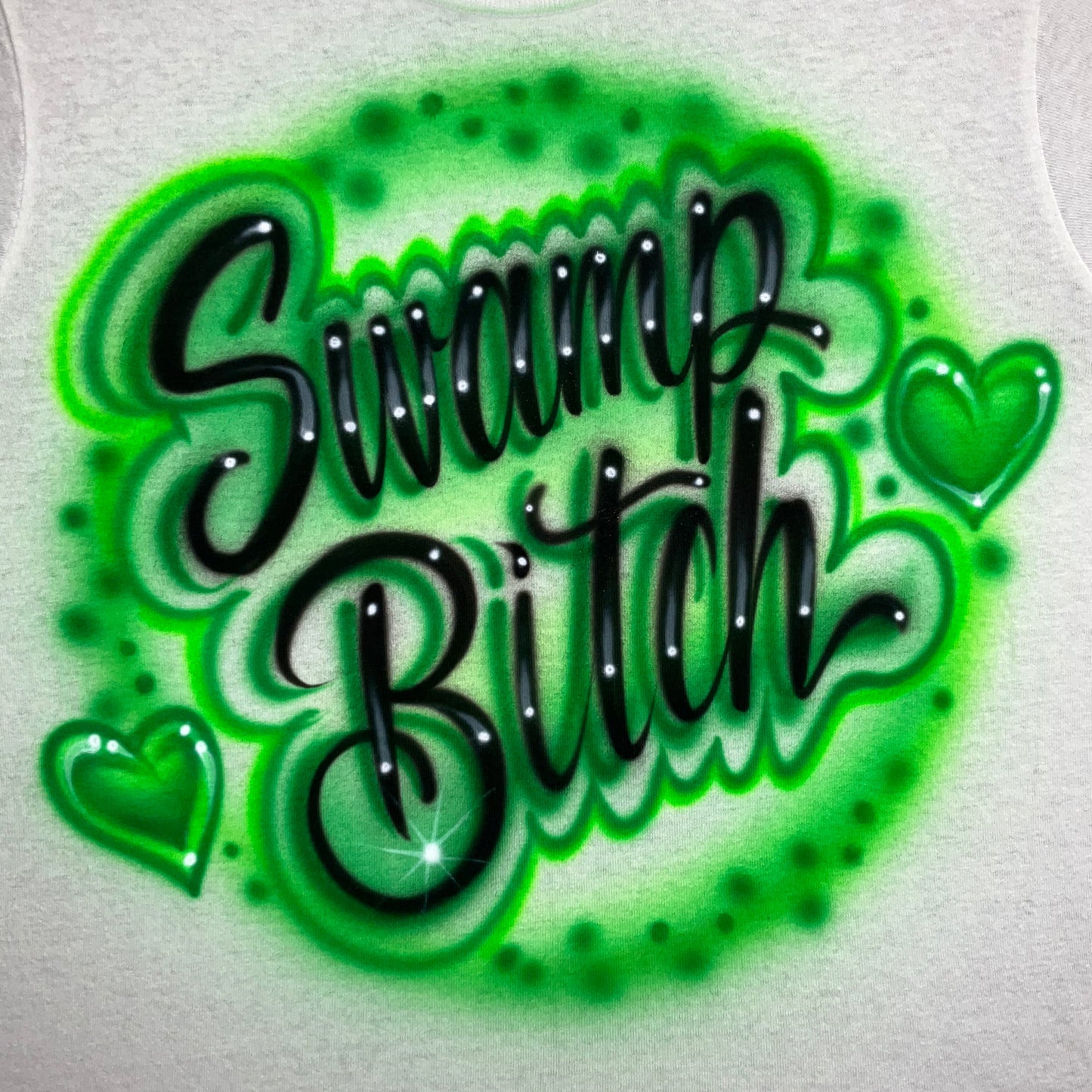 That Bitch Airbrush T-Shirt with hearts - One or two words/rows