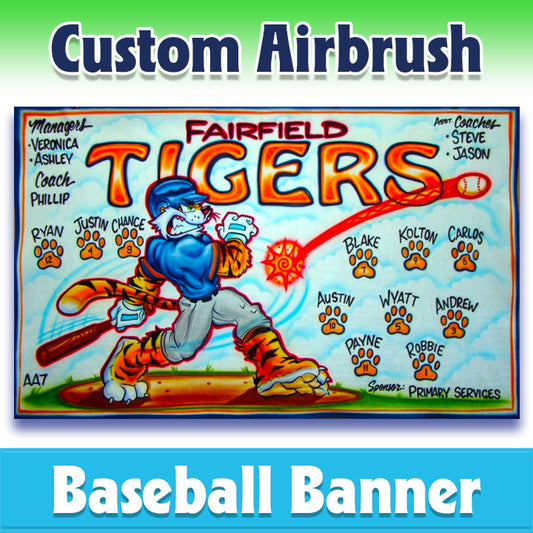 Airbrush Baseball Banner - Tigers -1001